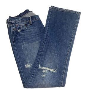 Abercrombie & Fitch Distressed Blue Denim‎ Jean with Knee Rip
